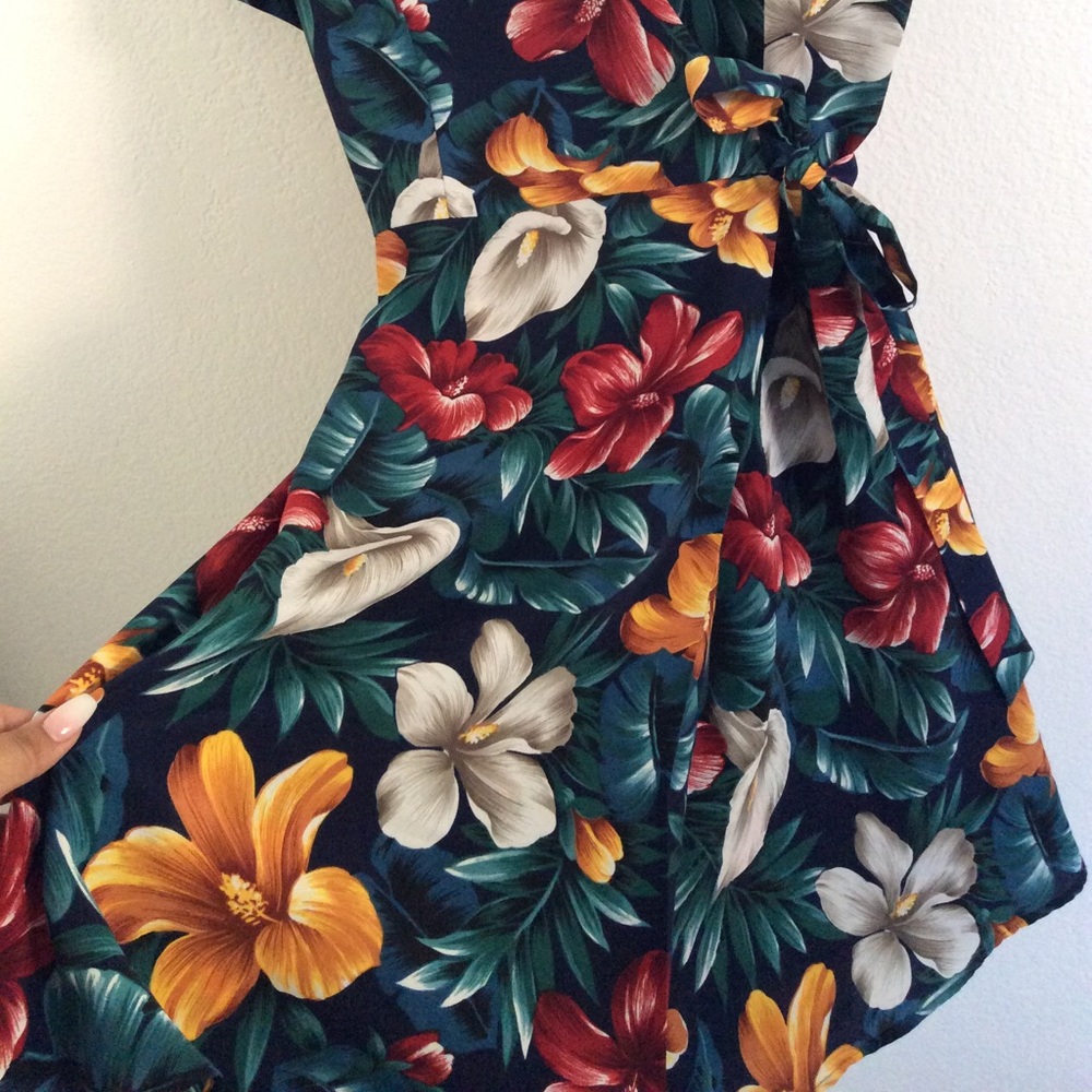 Vintage Floral Wrap Dress